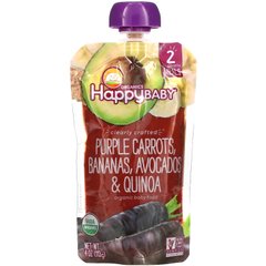 Happy Family Organics, Happy Baby, Stage 2, фіолетова морква, банани, авокадо та кіноа, 4 унції (113 г)