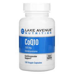 Коензим Q10, ФСША, 100 мг, Lake Avenue Nutrition, 120 вегетаріанських капсул