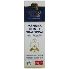 Спрей для порожнини рота Манука мед з прополісом, Manuka Honey Oral Spray with Propolis, Manuka Health, 20 мл