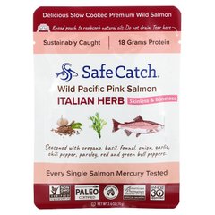 Safe Catch, Дикий тихоокеанський горбуша, італійські трави, 2,6 унції (74 г)