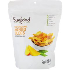 Сырые органические ломтики манго, Raw Organic Mango Slices, Sunfood, 227 г купить в Киеве и Украине