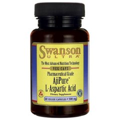 L-аспарагінова кислота, L-Aspartic Acid, Swanson, 500 мг, 60 капсул