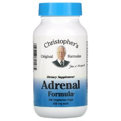Формула для надпочечников, Christopher's Original Formulas, 400 мг, 100 капсул в растительной оболочке купить в Киеве и Украине