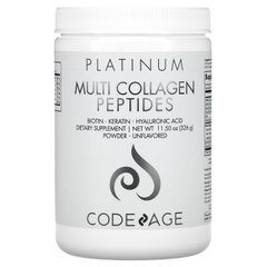 Мультиколагенові пептиди без ароматизаторів CodeAge (Platinum Multi Collagen Peptides Powder Unflavored) 326 г