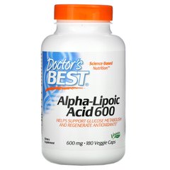Альфа-ліпоєва кислота Doctor's Best (Alpha-lipoic acid) 600 мг 180 капсул
