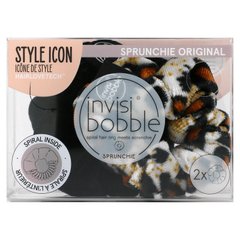 Invisibobble, Оригінальна гумка для волосся Sprunchie, True Black/Purrfection, 2 шт. В упаковці