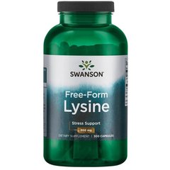 L-Лізин, Free-Form L-Lysine, Swanson, 500 мг, 300 капсул