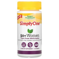 Мультивитамины для женщин старше 50 Super Nutrition (50+ Women Triple Power Multivitamins) 30 таблеток купить в Киеве и Украине