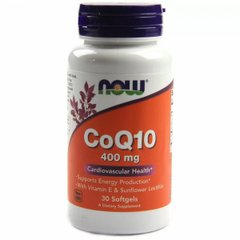 Коензим Q10 Now Foods (CoQ10) 400 мг 30 гелевих капсул