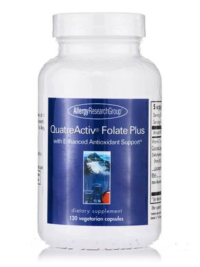 Фолат Плюс, Quatre-Activ Folate Plus, Allergy Research Group, 120 вегетаріанських капсул