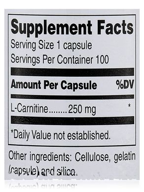 Карнітин Douglas Laboratories (L-Carnitine) 250 мг 100 капсул