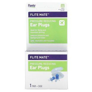 Flents, Flite Mate, беруші для зниження тиску, 1 пара + футляр
