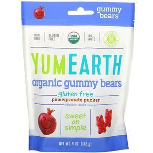 Chewy bears with pomegranate flavor YumEarth (Peach Licorice) 142 g.