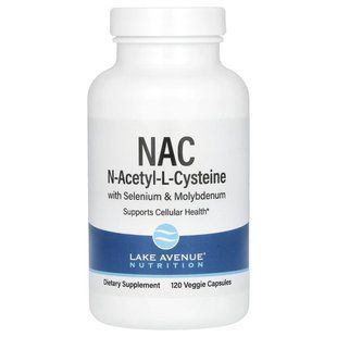 NAC, N-ацетилцистеин с селеном и молибденом, Lake Avenue Nutrition, 600 мг, 120 вегетарианских капсул купить в Киеве и Украине