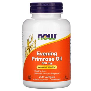 Масло примулы вечерней Now Foods (Evening Primrose Oil) 500 мг 250 капсул купить в Киеве и Украине