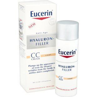 Крем против морщин с моментальной коррекцией кожи лица, светлый, Hyaluron Filler CC Сream, Eucerin, 50 мл купить в Киеве и Украине