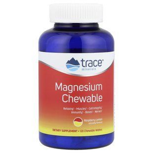 Magnesium Trace Minerals (Magnesium Chewable) Raspberry Lemon Flavor 120 Chewable Tablets