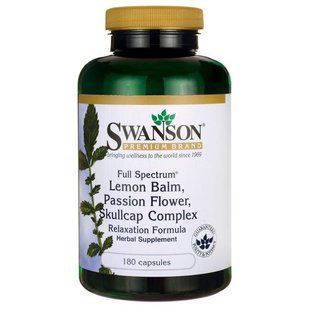 Lemon Balm, Passion Flower, Skullcap Complex, Swanson, 180 capsules