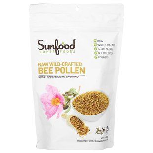 Сырая Пыльца Испанских Диких Пчел, Sunfood, 8 унций, (227 г) купить в Киеве и Украине