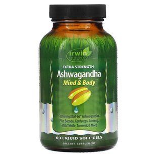 Супермощная ашвагандха, Irwin Naturals, 60 гелевых капсул купить в Киеве и Украине