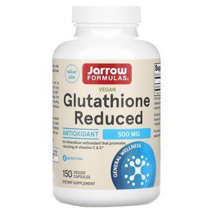 Jarrow Formulas, with reduced glutathione, 500 mg, 150 vegetarian capsules.