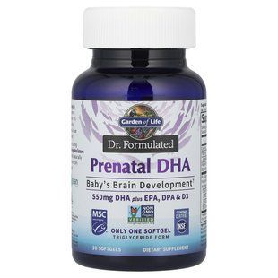 Garden of Life, Dr. Formulated, Prenatal DHA, 30 Softgels купить в Киеве и Украине