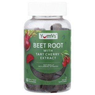 YumVs, жевательные таблетки с корнем свеклы и экстрактом вишни, со вкусом ягод, 60 жевательных таблеток купить в Киеве и Украине