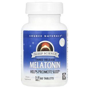 Source Naturals, Timed Release Melatonin, 3 mg , 60 Tablets купить в Киеве и Украине