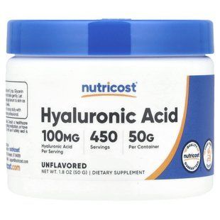 Nutricost, Hyaluronic Acid, Unflavored, 1.8 oz (50 g) купить в Киеве и Украине