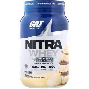 Nitra Whey, Testosterone Support, vanilla ice cream, GAT, 866.4 g