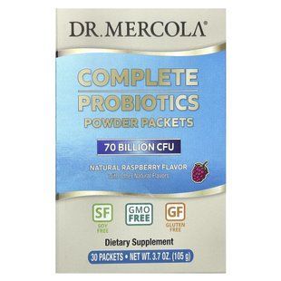 Пробиотики сухие вкус малины Dr. Mercola (Complete Probiotics) 30 пакетиков по 3.5 г купить в Киеве и Украине
