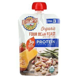 Earth's Best, Organic Protein Puree, 2+ Years, Four Bean Feast with Vegetables, 4.5 oz (127 g) купить в Киеве и Украине