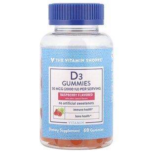 The Vitamin Shoppe, Vitamin D3 Gummies, Raspberry, 60 Gummies (25 mcg per Gummy) купить в Киеве и Украине