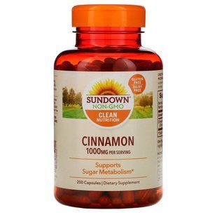 Корица, Sundown Naturals, 1000 мг, 200 капсул купить в Киеве и Украине