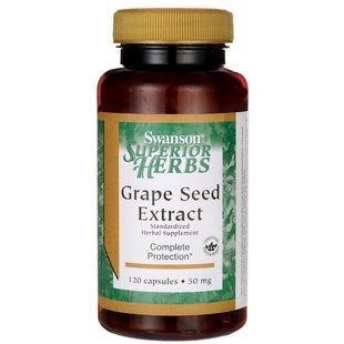 Экстракт Виноградных Косточек, Grape Seed Extract (Standardized), Swanson, 50 мг, 120 капсул купить в Киеве и Украине