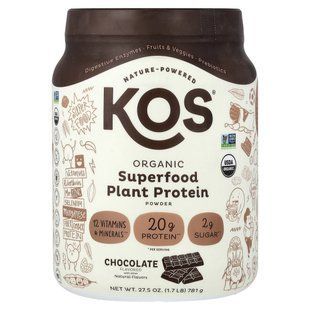 Органический растительный протеиновый порошок суперфуд KOS (Organic Superfood Plant Protein Powder) 781 г шоколад купить в Киеве и Украине