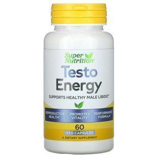 Super Nutrition, Testo Energy, 60 vegetarian capsules.