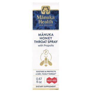 Спрей для порожнини рота Манука мед з прополісом, Manuka Honey Oral Spray with Propolis, Manuka Health, 20 мл