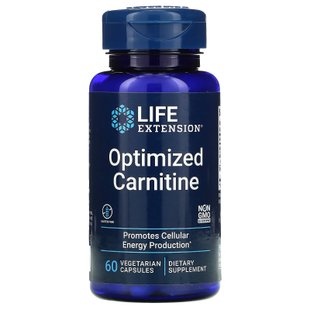 Оптимизированный карнитин, Optimized Carnitine, Life Extension, 60 вегетарианских капсул купить в Киеве и Украине