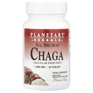 Planetary Herbals, Full Spectrum&trade; Chaga, 1,000 mg, 30 Tablets