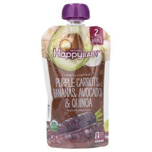 Happy Family Organics, Happy Baby, Stage 2, фиолетовая морковь, бананы, авокадо и киноа, 4 унции (113 г) купить в Киеве и Украине