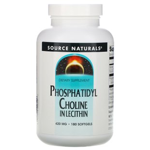 Фосфатидилхолин, лецитин, Phosphatidyl Choline, Source Naturals, 420 мг, 180 капсул купить в Киеве и Украине