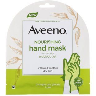 Nourishing hand mask, Aveeno, 2 disposable gloves.
