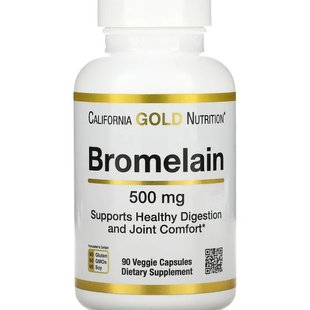 Бромелайн California Gold Nutrition (Bromelain) 500 мг 90 вегетарианских капсул купить в Киеве и Украине