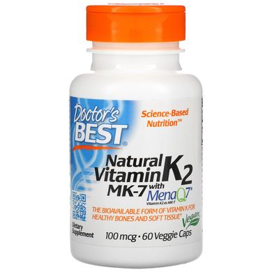 Вітамін К2 МК-7 Doctor's Best (Vitamin K2) 100 мкг 60 капсул