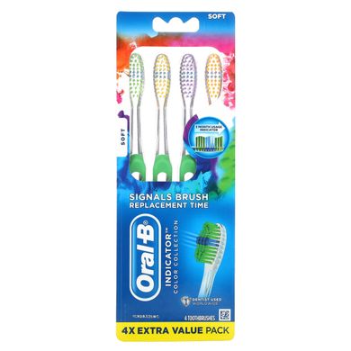 Oral-B, Indicator, зубні щітки Color Collection, м'які, 4 зубні щітки