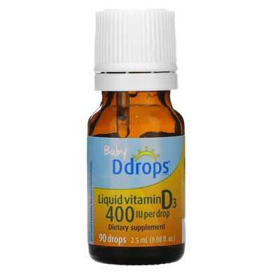 Рідкий вітамін Д3 для дітей Ddrops (Baby Liquid Vitamin D3) 400 МО 2,5 мл 90 крапель