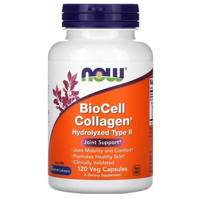 Колаген гідролізований II типу Now Foods (BioCell Collagen) 120 вегетаріанських капсул