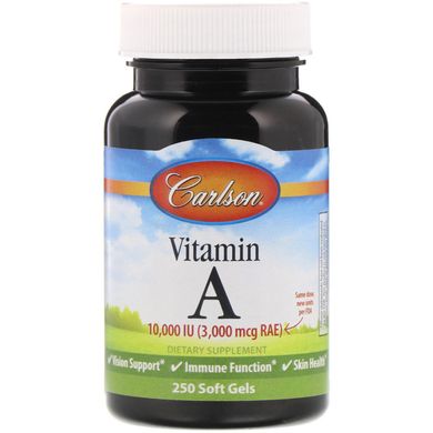 Вітамін A Carlson Labs (Vitamin A) 10000 МО 250 капсул