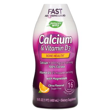 Кальцій і вітамін D3 Wellesse Premium Liquid Supplements (Calcium & Vitamin D3) 1000 мг / 1000 МО 480 мл з цитрусовим смаком